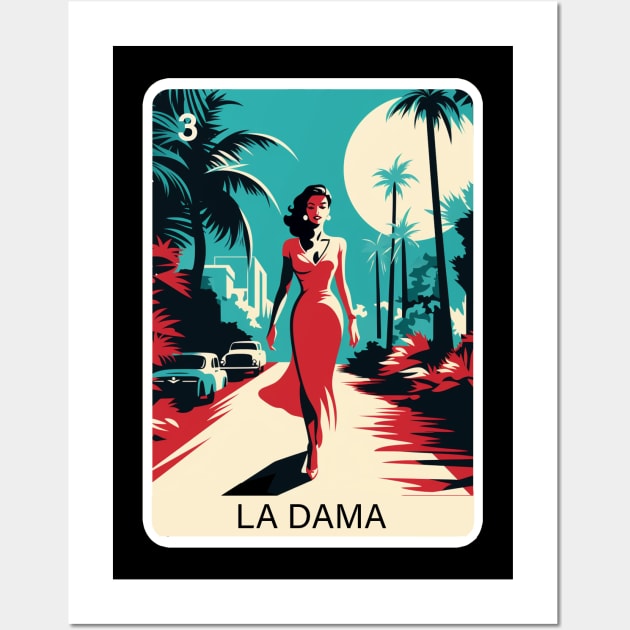 Mexican Lottery La Dama Lady Game of Mexico Loteria Design Wall Art by VogueTime